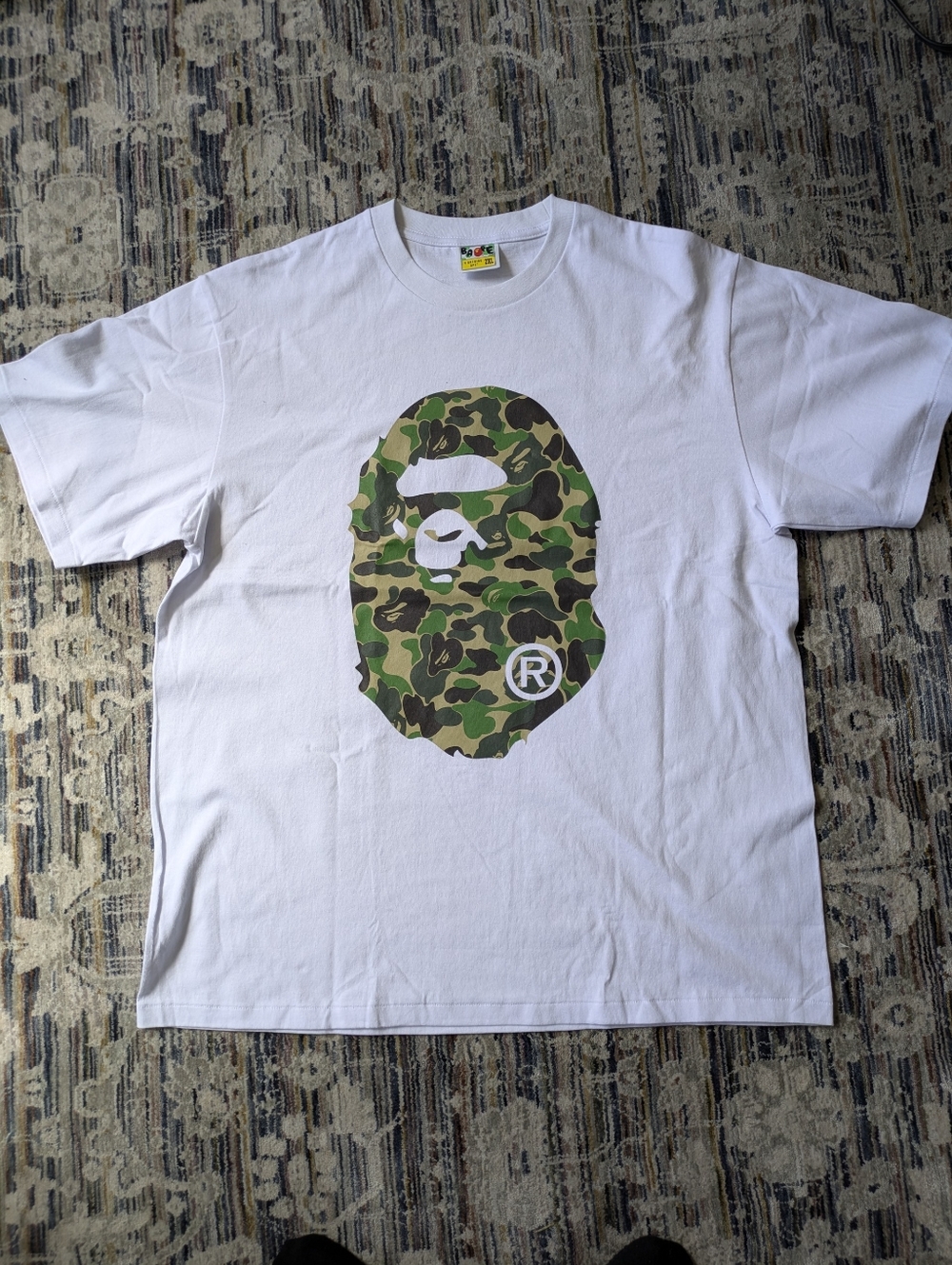 BAPE A Bathing Ape Camo Big Ape Head Tee White 2XL Authentic